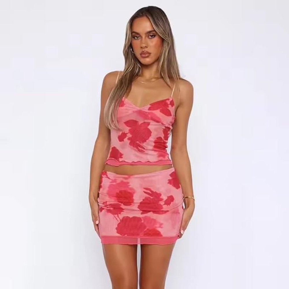 Pink Two Piece Summer Outfit